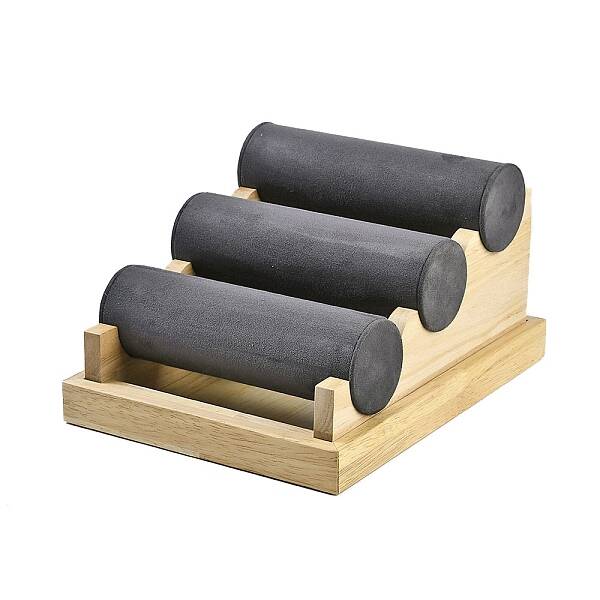 3-Tier Velvet Cloth Bar Bracelet Holder Stands