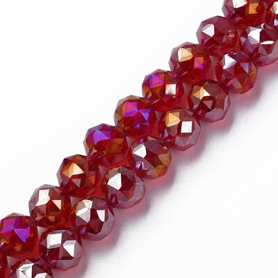 Electroplate Transparent Glass Beads Strands