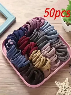 Random Color Simple Plain High Elastic Hair Ties, Casual Versatile Hair Accessories for Women, Minimalist Ponytail Holder f...