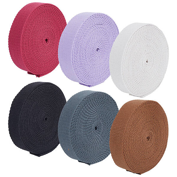 BENECREAT 30 Yards 6 Colors Heavy Cotton Webbing