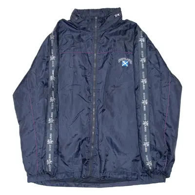SCOTLAND Mens Shell Jacket Blue Nylon 2XL