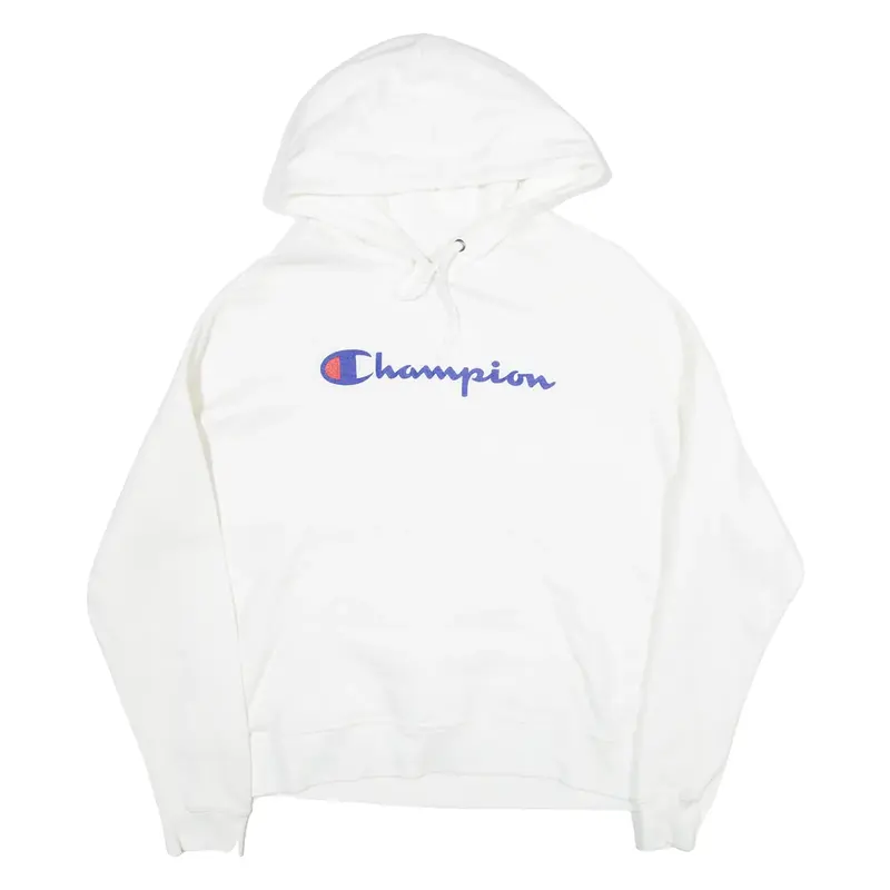 CHAMPION Mens White Hoodie L