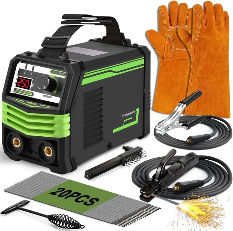 GNI 250Amp 20PCS Rods Stick Welder, Portable Welding Machine, IGBT Inverter Welder Machine 110V, Hot Start Arc Force Anti-Sti...