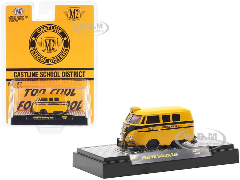 1960 Volkswagen Delivery Van School Bus Yellow with Black Stripes \