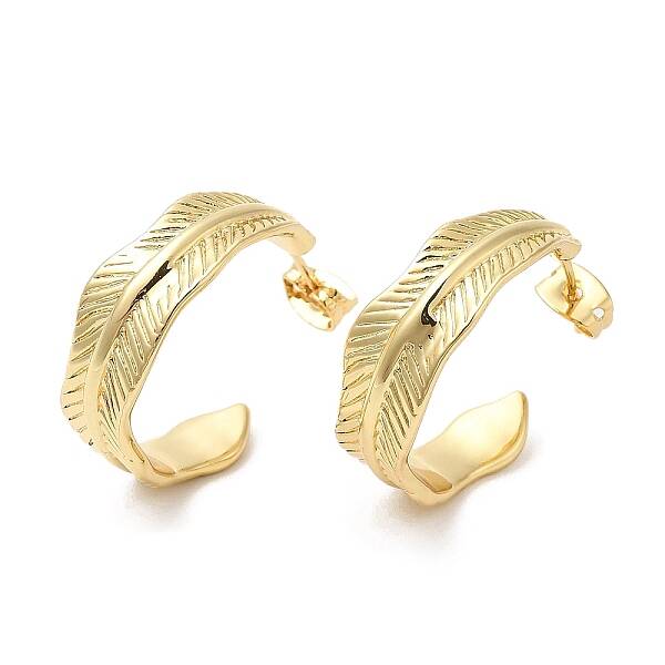 Rack Plating Brass Leaf Stud Earrings