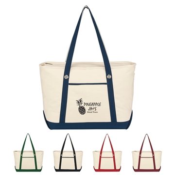 12 Promotional Large 12 oz. Cotton Canvas Sailing Tote Bag - ...