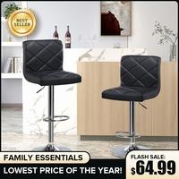 COMHOMA Bar Stools, Modern PU Leather Swivel, Adjustable Hydraulic Bar Stool, 16.1” Wide Base Square Counter Bar Stool, Set...