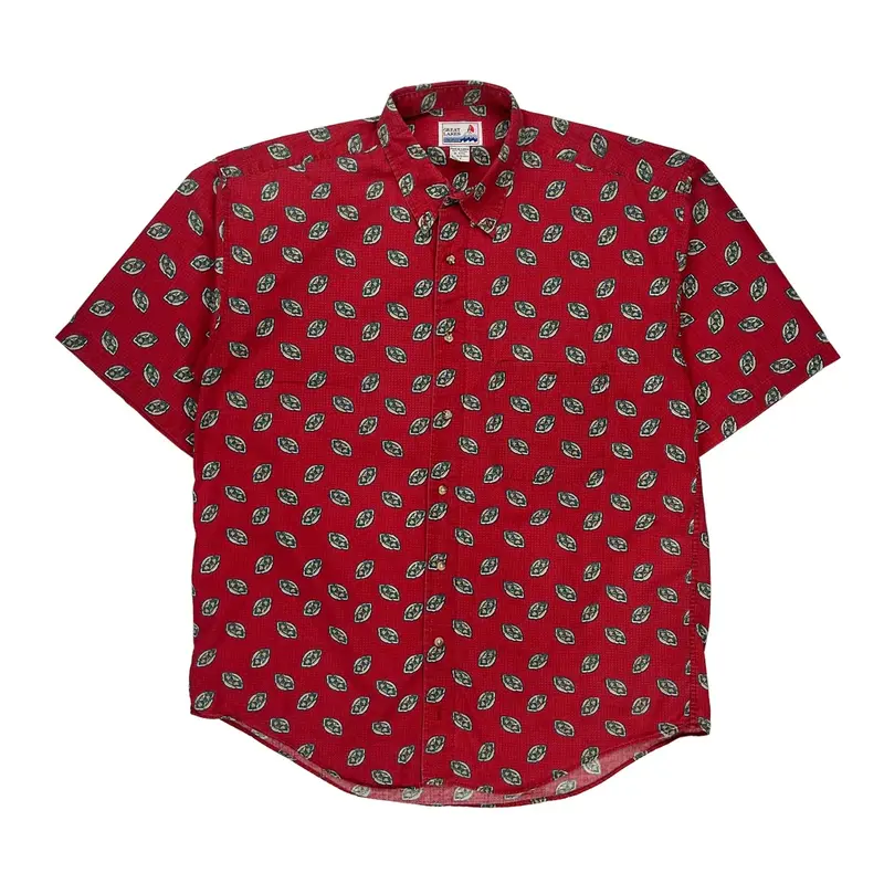 Great Lakes Tall Patterned Shirt - Large Red Cotton