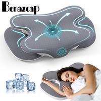 Benazcap Cervical Neck Pillow, Odorless Memory Foam with Cooling or Warm Silk Case, Ergonomic Support for Side, Back & Stomac...