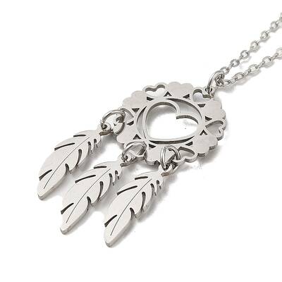 Non-Tarnish 201 Stainless Steel Pendnat Necklace with Cable Chains