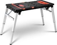 Multifunctional Folding Work Table，7-in-1 Design for Garage Use as a Portable Workbench, Sawhorse, Scaffold, Platform, Car ...