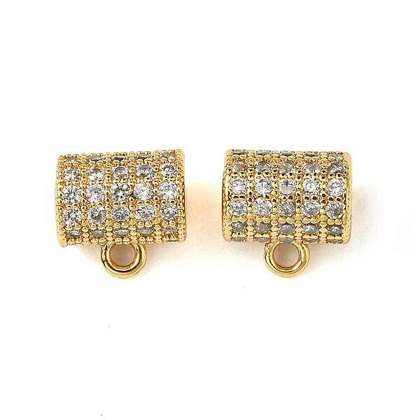 Brass Brass Micro Pave Cubic Zirconia Tube Bails