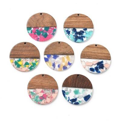 Resin and Walnut Pendants