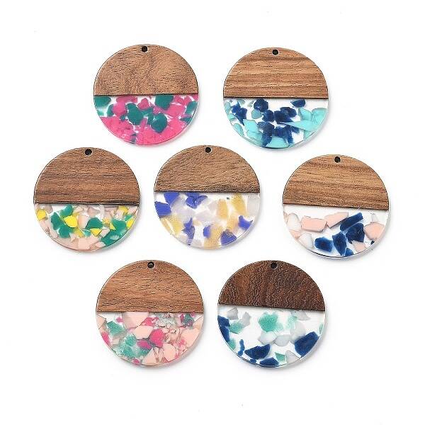 Resin and Walnut Pendants