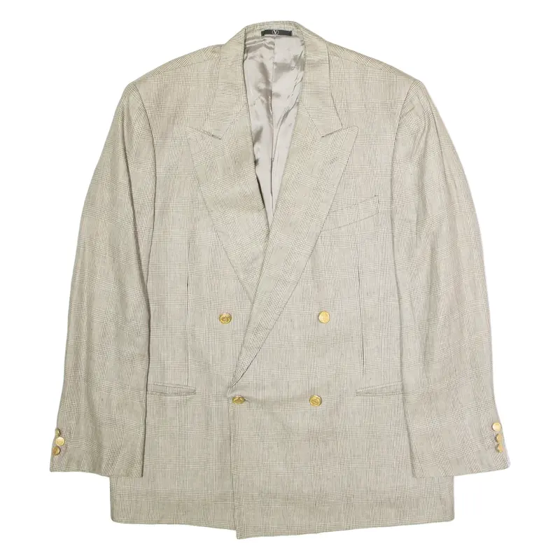 VALENTINO Mens Blazer Jacket Grey Wool Check L