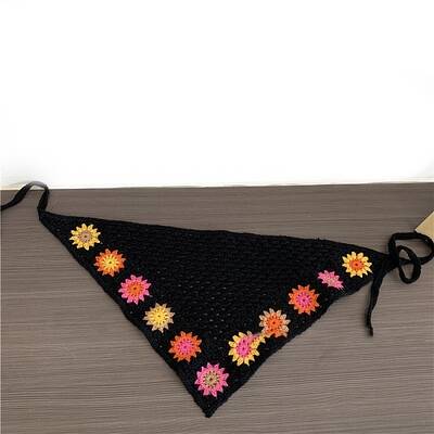 Triangle Lovely Flower Pattern Cloth Hair Kerchief