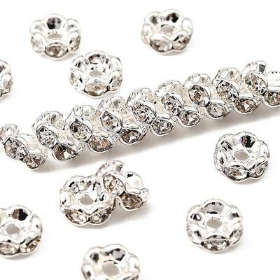 Brass Rhinestone Spacer Beads