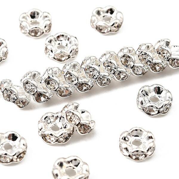 Brass Rhinestone Spacer Beads