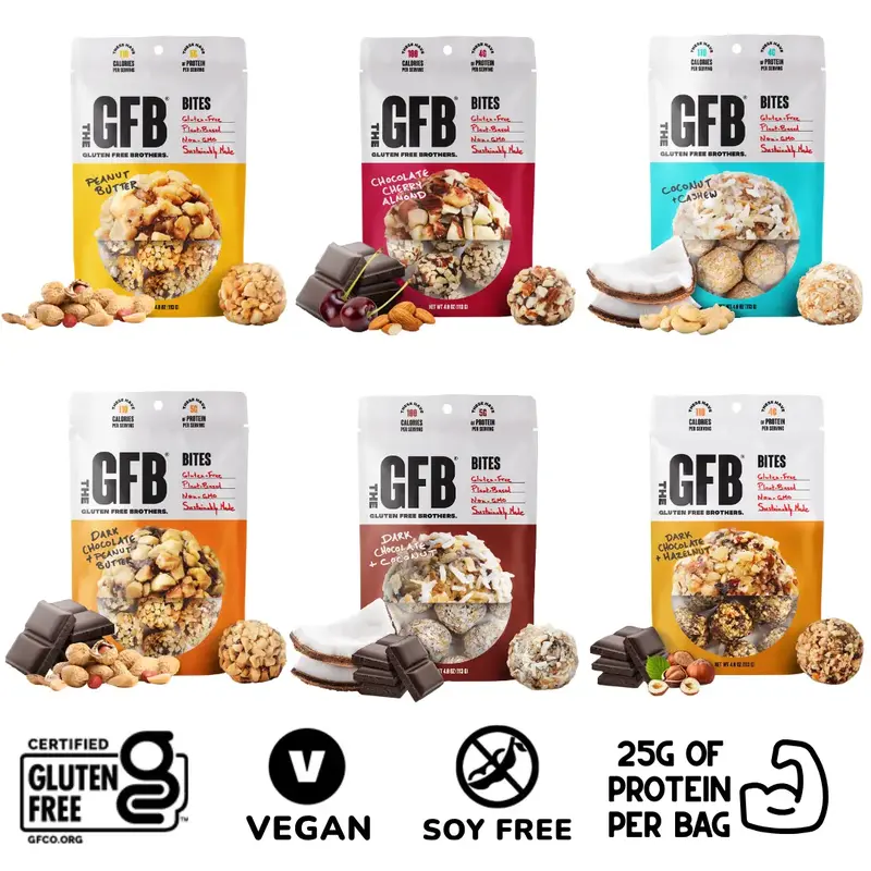 The GFB Protein Bites Variety Pack (6 Count) High Protein Snacks and/or Healthy Sweet Chocolate Dessert