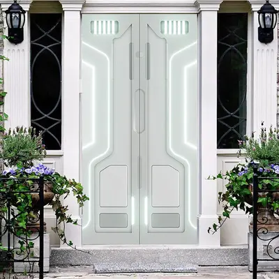 Aperturee Technological Space Capsule Bright Party Door Cover, 30x80 Inch, 28.48 USD, party door covers, YZMZ9O59-A
