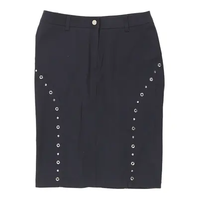 Roccobarocco Midi Pencil Skirt - 32W UK 12 Blue Cotton Blend