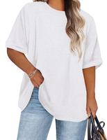 IN'VOLAND Oversized T-Shirt Basic Loose Tee Tops Short Sleeve Crew Neck Shirts Casual Soft Blouse