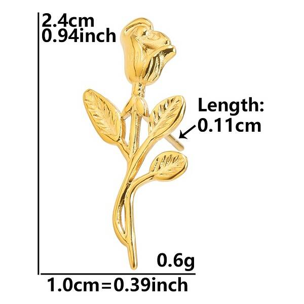 Fashion Leaf 304 Stainless Steel Stud Earrings for Women