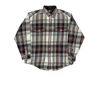 Tommy Hilfiger Checked Shirt - Large Brown Cotton