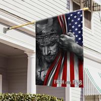 FLAGWIX Christian Patriot American Flags - Faith Over Fear God Jesus Flag - Garden Flag, Fourth Of July Decorations Outdoor, ...