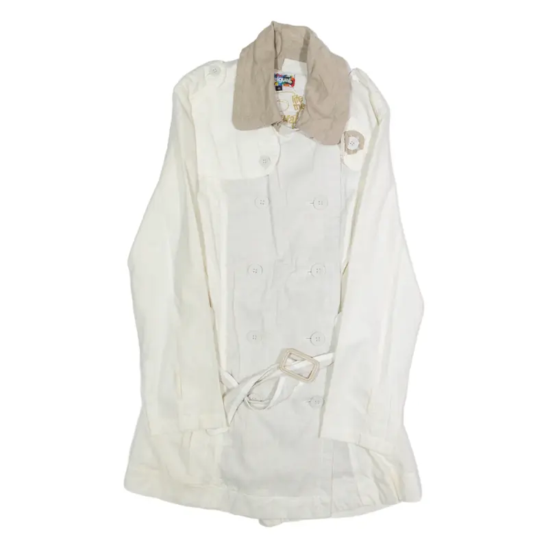 DESIGUAL Womens Overcoat Jacket White M