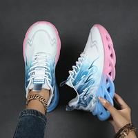 Unisex Breathable Gradient Running Shoes - Lightweight, comfortable soft soles, sleek low-top design, white and blue gradient...
