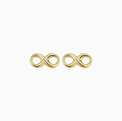 14K Gold Infinity Symbol Stud Earrings