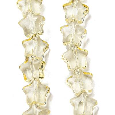 Baking Paint Transparent Glass Beads Strands