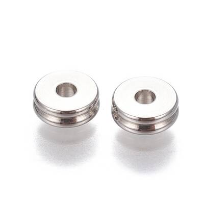 Tarnish Resistant 201 Stainless Steel Grooved Spacer Beads