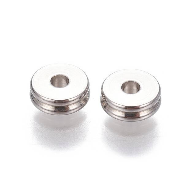 Tarnish Resistant 201 Stainless Steel Grooved Spacer Beads