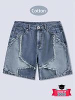 Men's Raw Hem Pocket Cotton Denim Shorts, Regular Fit Casual Basic Streetwear Fashion Denim Shorts for Summer, Men's Bottoms ...