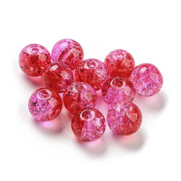 Transparent Spray Painting Crackle Glass Beads