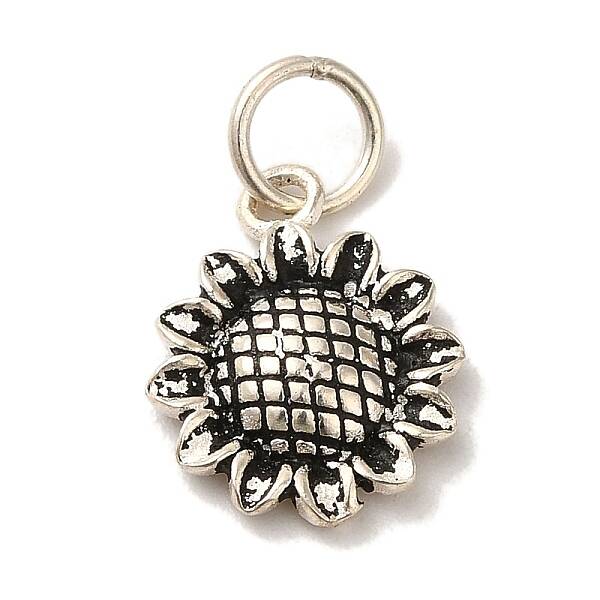 925 Sterling Silver Sunflower Charms