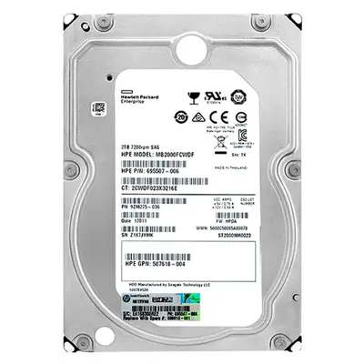 695507-006 HP 2TB 6Gb/s SAS 7200 3.5-Inch Hard Drive