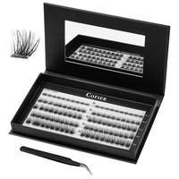 【Super Natural】Cofier DIY Lash Kit 8-14 mm Press on Lash No Glue Lash Self-Adhesive No Glue Needed - Friendly Eyelashes S...