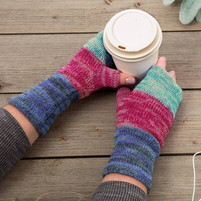 Handmade 100% Alpaca Fingerless Mittens - Fair Trade From Bolivia - Gray