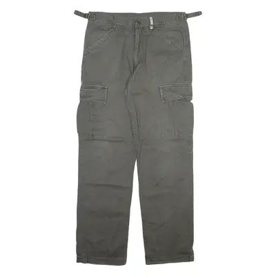 ARMY TEX Cargo Mens Trousers Grey Relaxed Straight W34 L31