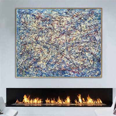 Jackson Pollock Style Paintings On Canvas Urban Fine Art Heavy Textured Artwork Modern Oil Painting Hand Painted Art | URBAN ...