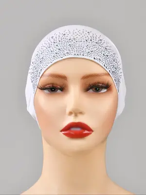 Women's Solid Color Rhinestone Decor Instant Hijab, Casual Breathable Hijab for Daily Wear, Fashion Accessories for Women & G...