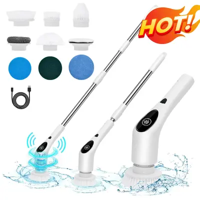 9 in 1 Electric Spin Scrubber, Wireless and Multifunctional, Experience Ultimate Cleaning Power