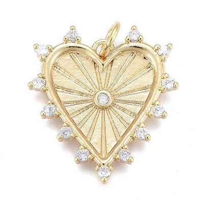 Brass Micro Pave Clear Cubic Zirconia Pendants