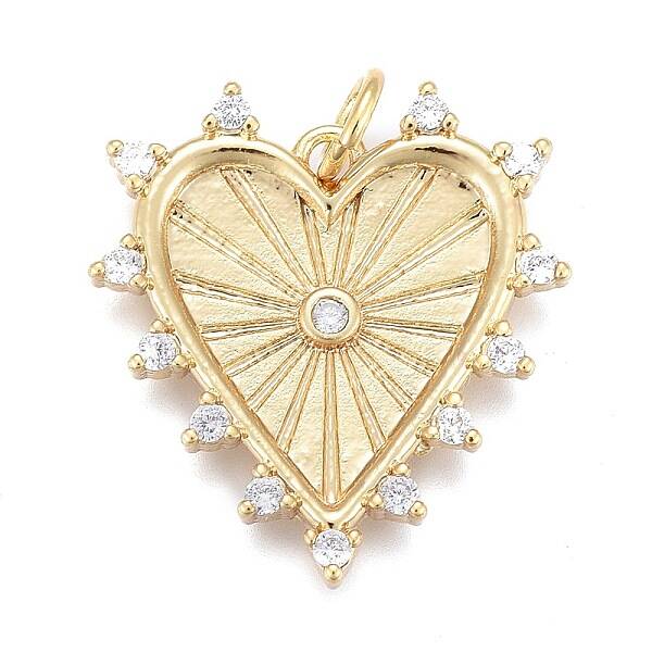 Brass Micro Pave Clear Cubic Zirconia Pendants