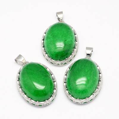 Natural Dyed & Heated Malaysia Jade Pendants