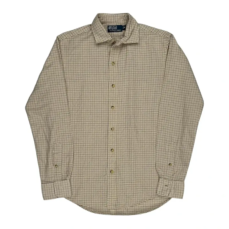 Polo By Ralph Lauren Checked Shirt - Medium Beige Cotton | Size: medium