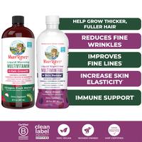 MaryRuth's Hair Growth & Skin Renew Bundle - Liquid Morning Multivitamin + Hair Growth 30 oz - Liquid Nighttime Multimineral ...